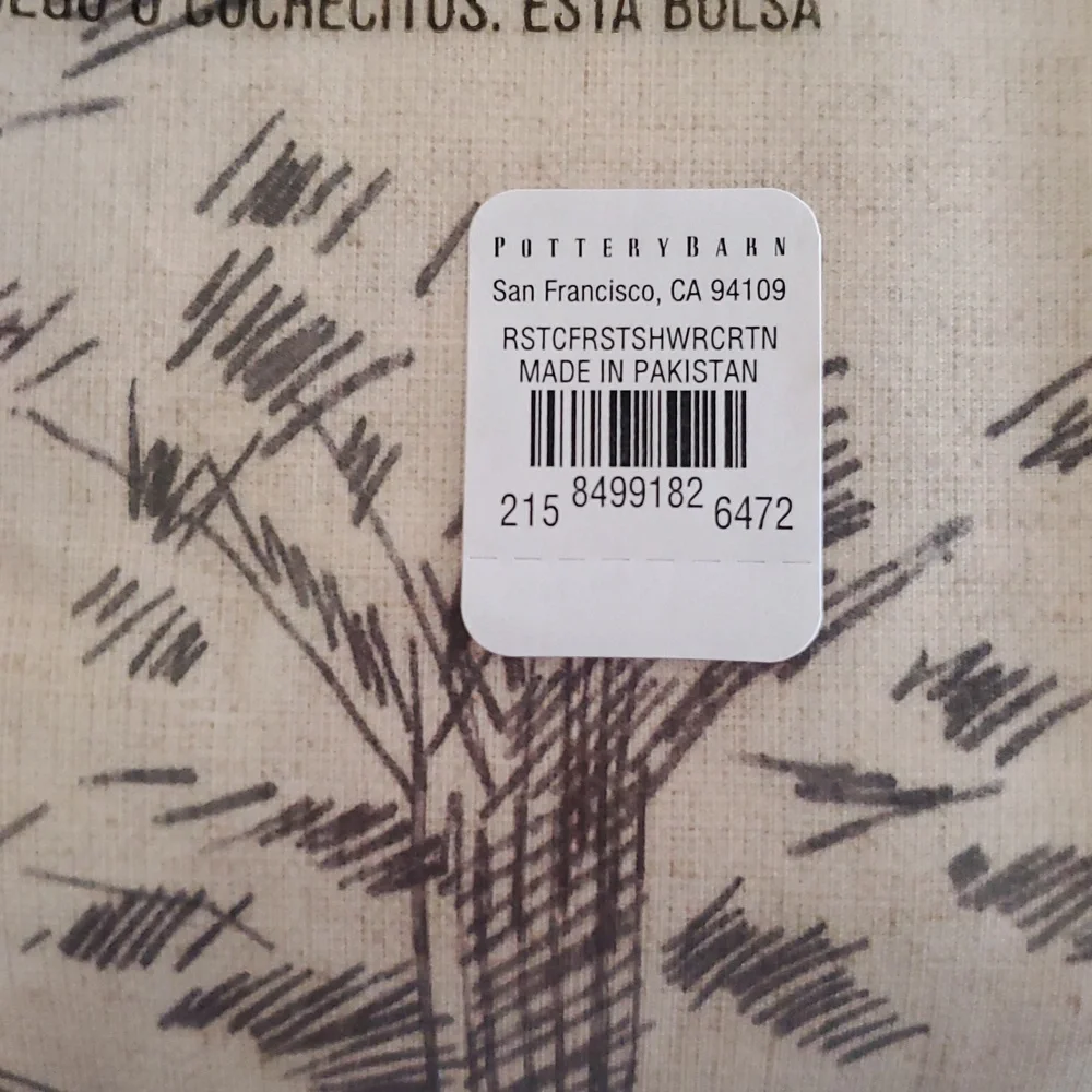 NWT Pottery Barn Rustic Forest 100% Cotton Shower Curtain 72×72" - Picture 8 of 12